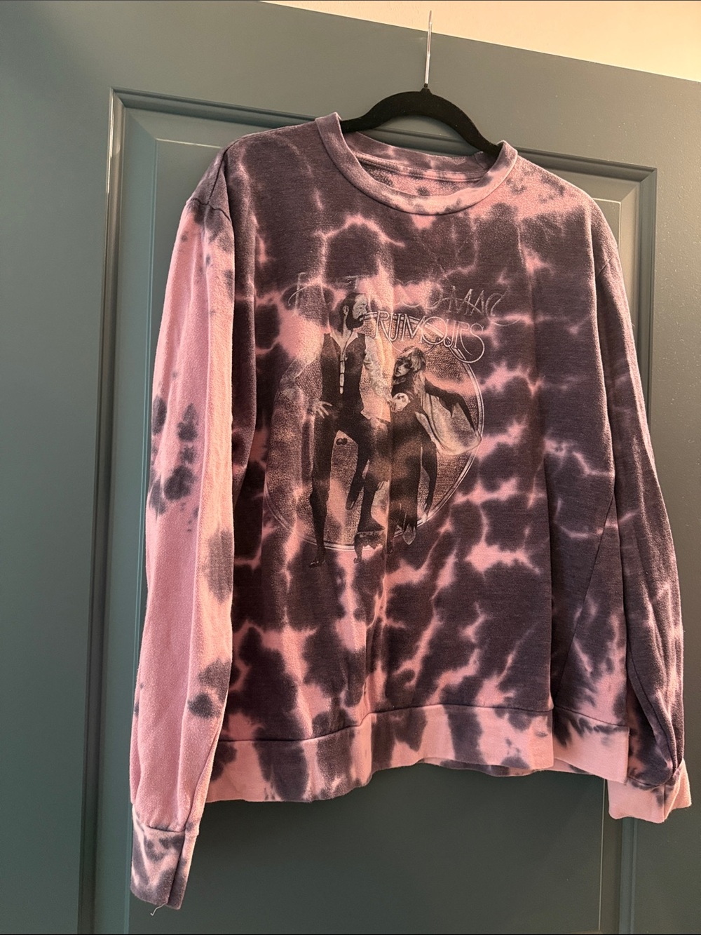 FLEETWOOD MAC Tie-Dye Pink and Purple Crewneck Sweatshirt